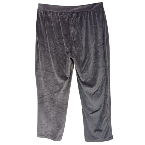 Cynthia Rowley Womens Super Soft Velvet Drawstring Gray Pajama Pant Size Large - Picture 7 of 11